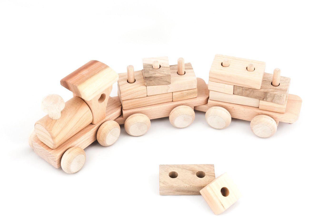 Train en Bois Artisanal Ferroviaire – Jouet pour aventures créatives - La Cabane à Loulous